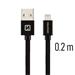 DATOVÝ KABEL SWISSTEN TEXTILE USB / LIGHTNING 0,2 M ČERNÝ