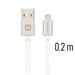 DATOVÝ KABEL SWISSTEN TEXTILE USB / LIGHTNING 0,2 M STŘÍBRNÝ