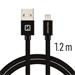 DATOVÝ KABEL SWISSTEN TEXTILE USB / LIGHTNING 1,2 M ČERNÝ