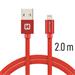 DATOVÝ KABEL SWISSTEN TEXTILE USB / LIGHTNING 2,0 M ČERVENÝ