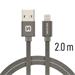 DATOVÝ KABEL SWISSTEN TEXTILE USB / LIGHTNING 2,0 M ŠEDÝ