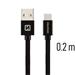 DATOVÝ KABEL SWISSTEN TEXTILE USB / USB-C 0,2 M ČERNÝ