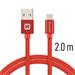 DATOVÝ KABEL SWISSTEN TEXTILE USB / USB-C 2,0 M ČERVENÝ