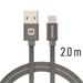 DATOVÝ KABEL SWISSTEN TEXTILE USB / USB-C 2,0 M ŠEDÝ