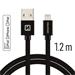 DATOVÝ KABEL SWISSTEN TEXTILE USB / LIGHTNING MFi 1,2 M ČERNÝ