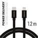 DATOVÝ KABEL SWISSTEN TEXTILE USB-C / LIGHTNING 1,2 M ČERNÝ