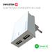 SWISSTEN SÍŤOVÝ ADAPTÉR SMART IC 2x USB 3A POWER + DATOVÝ KABEL USB / LIGHTNING MFi 1,2 M BÍLÝ