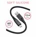 DATOVÝ KABEL SWISSTEN SOFT SILICONE USB / LIGHTNING 1,5 M 30W ČERNÝ