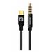 AUDIO ADAPTÉR SWISSTEN TEXTILE USB-C (samec)/3,5 mm JACK (samec) 1,5M ČERNÝ