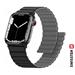 SWISSTEN ŘEMÍNEK PRO APPLE WATCH SILIKONOVÝ - MAGNETIC 42 / 44 / 45 / 49 mm ČERNO/ŠEDÝ