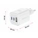 SWISSTEN SÍŤOVÝ ADAPTÉR GaN 2x USB-C 65W PD + 1x USB-A 18W QC BÍLÝ