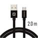 DATOVÝ KABEL SWISSTEN TEXTILE USB / MICRO USB 2,0 M ČERNÝ