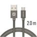 DATOVÝ KABEL SWISSTEN TEXTILE USB / MICRO USB 2,0 M ŠEDÝ