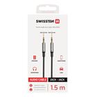 AUDIO KABEL SWISSTEN TEXTILE JACK (samec) / JACK (samec) 1,5 M ČERNÝ (nahrazuje 73501101)