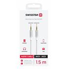 AUDIO KABEL SWISSTEN TEXTILE JACK (samec) / JACK (samec) 1,5 M BÍLÝ