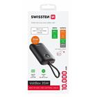 SWISSTEN POWER BANK VOLTBOX 35W 10000 mAh S INTEGROVANÝMI KABELY USB-C A LIGHTNING ČERNÁ