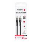 SWISSTEN DATOVÝ VIDEO KABEL USB 4.0, USB-C, 240W, 8K@60Hz, 40 GB/s, TB3 & TB4, 0,5 M ČERNÝ