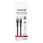 SWISSTEN DATOVÝ VIDEO KABEL USB 4.0, USB-C, 240W, 8K@60Hz, 40 GB/s, TB3 & TB4, 1,5 M ČERNÝ