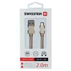 DATOVÝ KABEL SWISSTEN TEXTILE USB / MICRO USB 2,0 M ZLATÝ