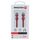 DATOVÝ KABEL SWISSTEN TEXTILE USB-C / LIGHTNING 1,2 M ČERVENÝ