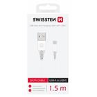 DATOVÝ KABEL SWISSTEN USB / USB-C BÍLÝ 1,5 M (7mm)