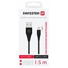 DATOVÝ KABEL SWISSTEN USB / USB-C ČERNÝ 1,5M (9mm)