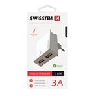 SWISSTEN SÍŤOVÝ ADAPTÉR SMART IC 2x USB 3A POWER BÍLÝ