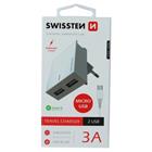 SWISSTEN SÍŤOVÝ ADAPTÉR SMART IC 2x USB 3A POWER + DATOVÝ KABEL USB / MICRO USB 1,2 M BÍLÝ