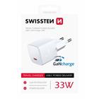 SWISSTEN MINI SÍŤOVÝ ADAPTÉR GaN USB-C 33W POWER DELIVERY