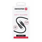 DATOVÝ KABEL SWISSTEN SOFT SILICONE USB / USB-C 1,5 M 60W ČERNÝ