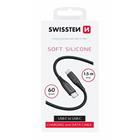 DATOVÝ KABEL SWISSTEN SOFT SILICONE USB-C / USB-C 1,5 M 60W ČERNÝ