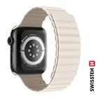 SWISSTEN ŘEMÍNEK PRO APPLE WATCH SILIKONOVÝ - MAGNETIC 38 / 40 / 41 mm BÍLÁ / CAPPUCCINO