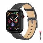 SWISSTEN ŘEMÍNEK PRO APPLE WATCH KOŽENÝ 42 / 44 / 45 / 49 mm ČERNÝ (stříbrná spona a stříbrné poutko)