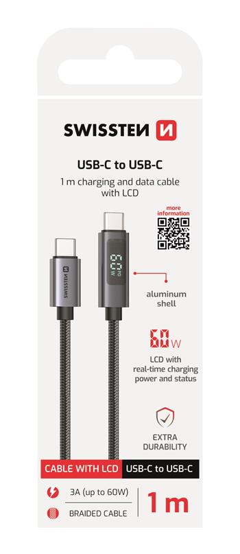SWISSTEN LCD KABEL USB-C / USB-C 1 M