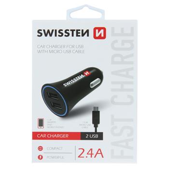 SWISSTEN CL ADAPTÉR 2,4A POWER 2x USB + KABEL MICRO USB