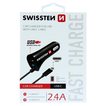 SWISSTEN CL AUTONABÍJEČKA USB-C A USB 2,4A POWER