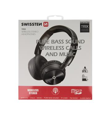 BLUETOOTH STEREO SLUCHÁTKA SWISSTEN TRIX ČERNÁ