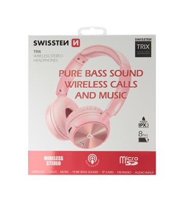 BLUETOOTH STEREO SLUCHÁTKA SWISSTEN TRIX RŮŽOVÁ