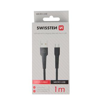 DATOVÝ KABEL SWISSTEN USB / MICRO USB 1,0 M ČERNÝ