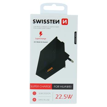 SWISSTEN SÍŤOVÝ ADAPTÉR SUPER CHARGE 22,5W ČERNÝ