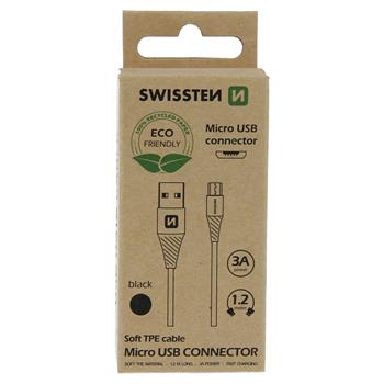 DATOVÝ KABEL SWISSTEN USB/MICRO USB ČERNÝ 1,2M (ECO BALENÍ)