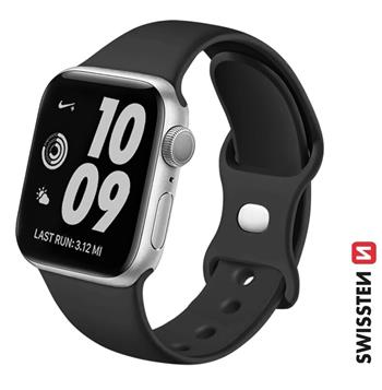 SWISSTEN ŘEMÍNEK PRO APPLE WATCH SILIKONOVÝ 38 / 40 / 41 mm ČERNÝ