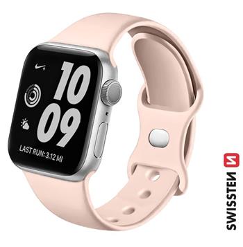 SWISSTEN ŘEMÍNEK PRO APPLE WATCH SILIKONOVÝ 38 / 40 / 41 mm PÍSKOVĚ RŮŽOVÝ