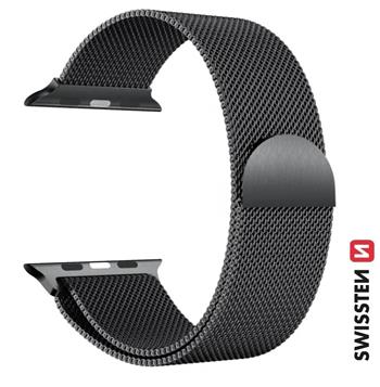 SWISSTEN ŘEMÍNEK PRO APPLE WATCH MILÁNSKÝ TAH 38 / 40 / 41 mm ČERNÝ