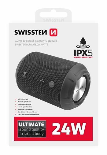 BLUETOOTH REPRODUKTOR SWISSTEN ULTIMATE 24W ČERNÝ