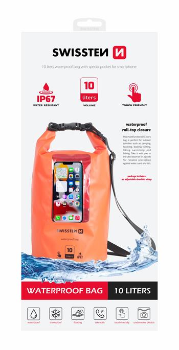 VODOTĚSNÉ POUZDRO SWISSTEN WATERPROOF ORANŽOVÉ(10L)