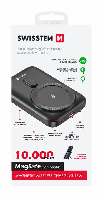 SWISSTEN POWER BANK PD 20W 10000 mAh (kompatibilní s MagSafe)