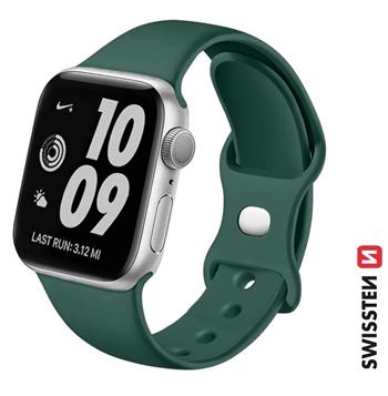 SWISSTEN ŘEMÍNEK PRO APPLE WATCH SILIKONOVÝ 42 / 44 / 45 / 49 mm ZELENÝ