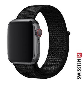 SWISSTEN ŘEMÍNEK PRO APPLE WATCH NYLONOVÝ 38 / 40 / 41 mm ČERNÝ