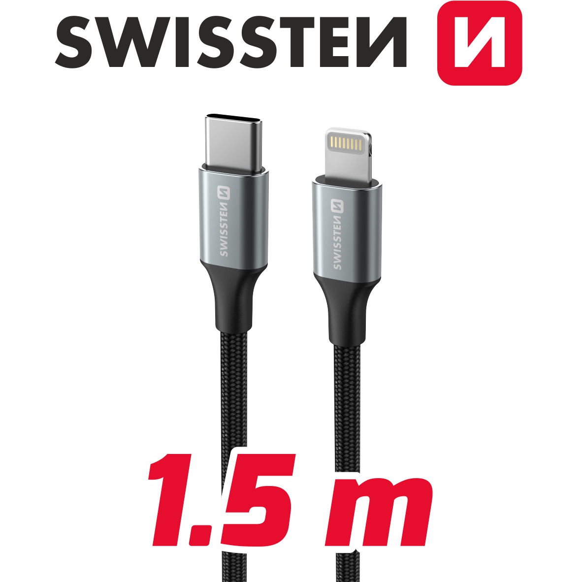 USB-C/lightning textilní II. 1,5 m